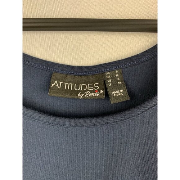 Attitudes By Renée Womens Navy Sleeveless Tank Top S - Picture 3 of 4